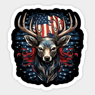 Patriotic Deer Sticker